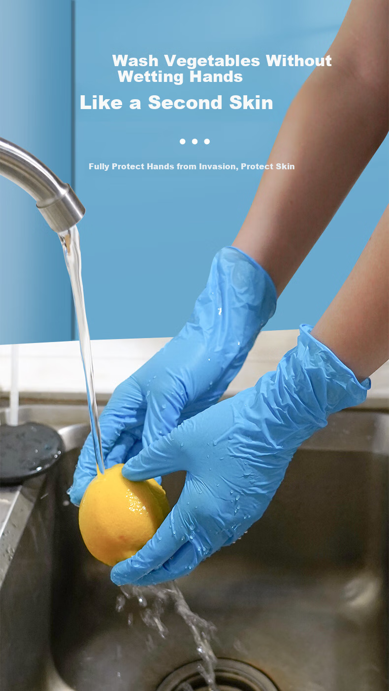 INTCO Disposable Gloves, Synthetic Gloves, 100 Pieces, Small Size, for Catering, Kitchen, Household Cleaning, Hotel, Dental Use, Blue Gloves 4
