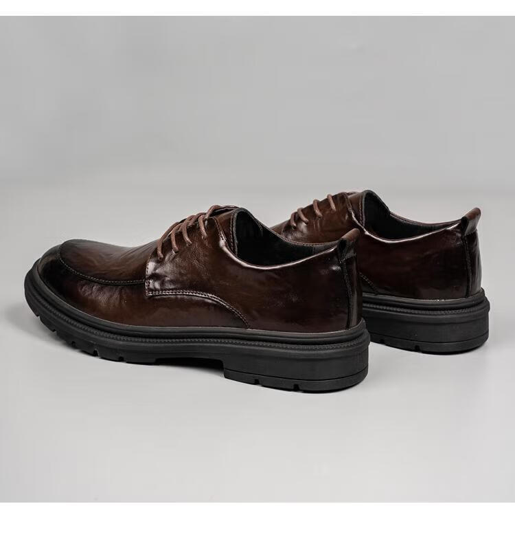 Jingzhenlianggong Men's Genuine Leather Dress Shoes 2026 Spring Business Lace-up Derby Black Size 40 21