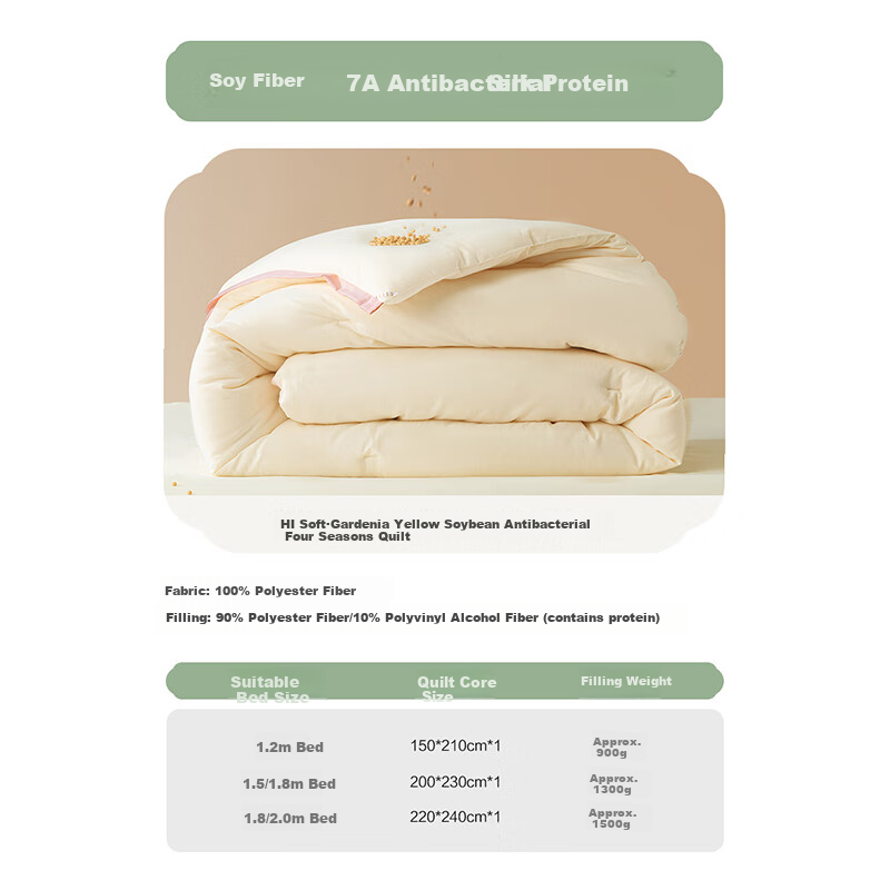 Bailisi Comforter, Soybean Quilt, Spring And Autumn Duvet, All-Season Use, Hi Xiao Rouru Series, Four Seasons Quilt, 200*230cm, Approximately 4.5 Ji