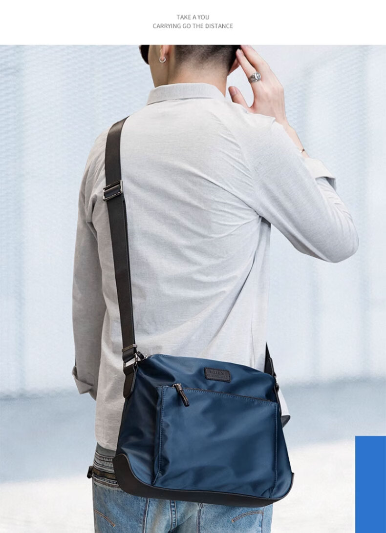 BJIAX Men's Shoulder Bag, Crossbody Bag, Casual Sports Water-Resistant Oxford Cloth Men's Bag, Fashionable Korean-Style Small Backpack, Small Size 1