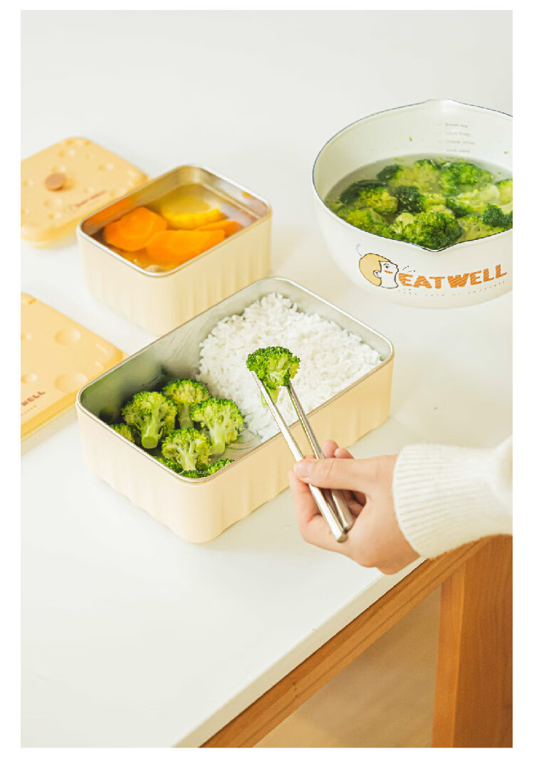Shuke Microwave-Safe Stainless Steel Lunch Box Insulated Portable Bento Box for Office Workers Food Storage Container 13