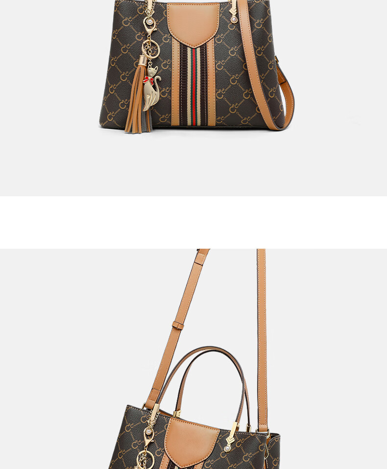 C.BANNER Handbag, Women's Bag with Monogram Pattern, Large Capacity Tote Bag, Shoulder Crossbody Bag, Light Luxury Brand, Birthday Gift for Girlfriend on May 20 4