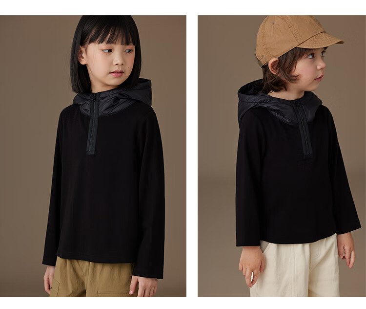 Hacikis Kids Children's Jacket Simple Loose Versatile Hoodie Boys Girls Spring Autumn New Black 150 5