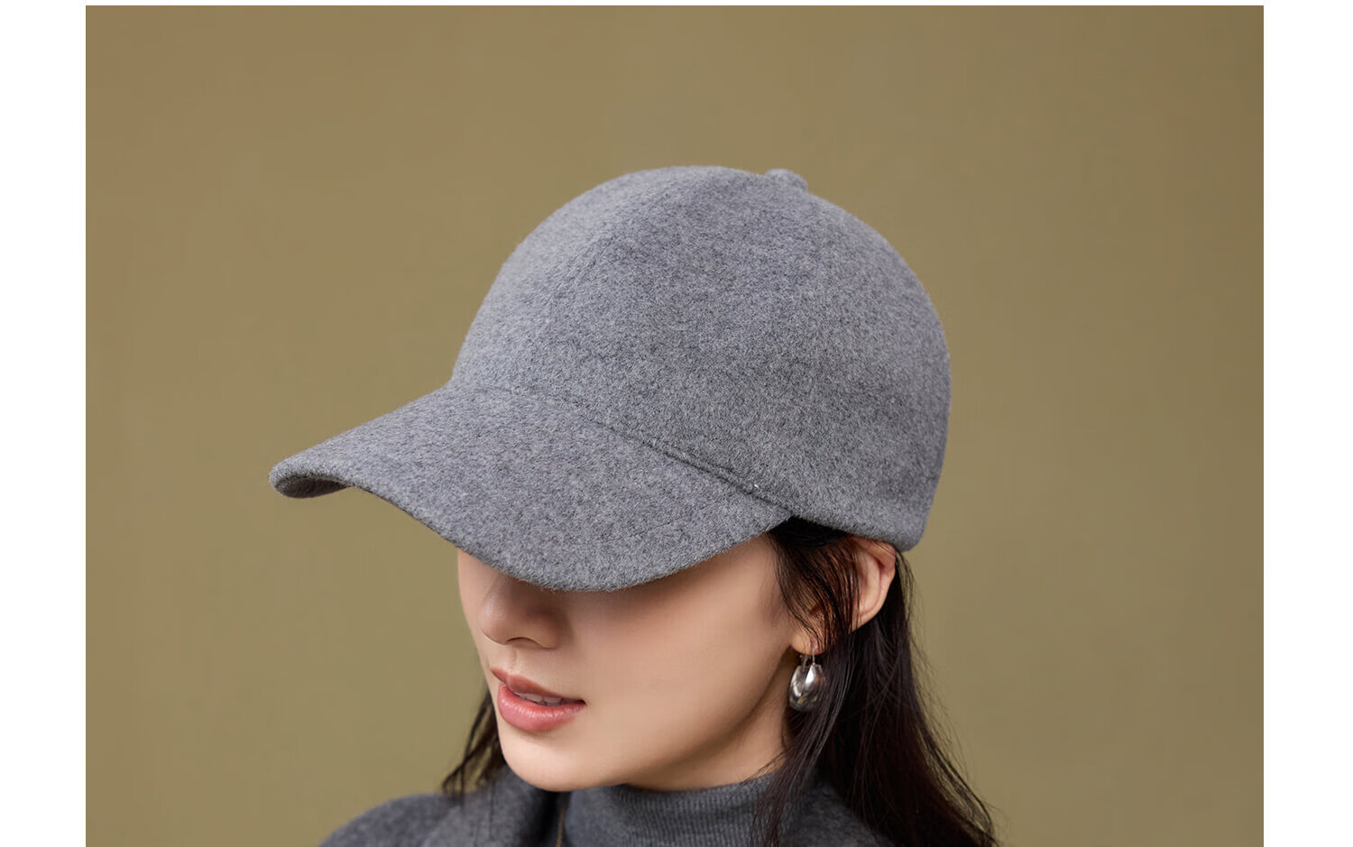 Siggi Pure Wool Baseball Cap Autumn Winter Women's British Retro Stylish Face-Slimming Windproof Warm Versatile Duckbill Hat 10