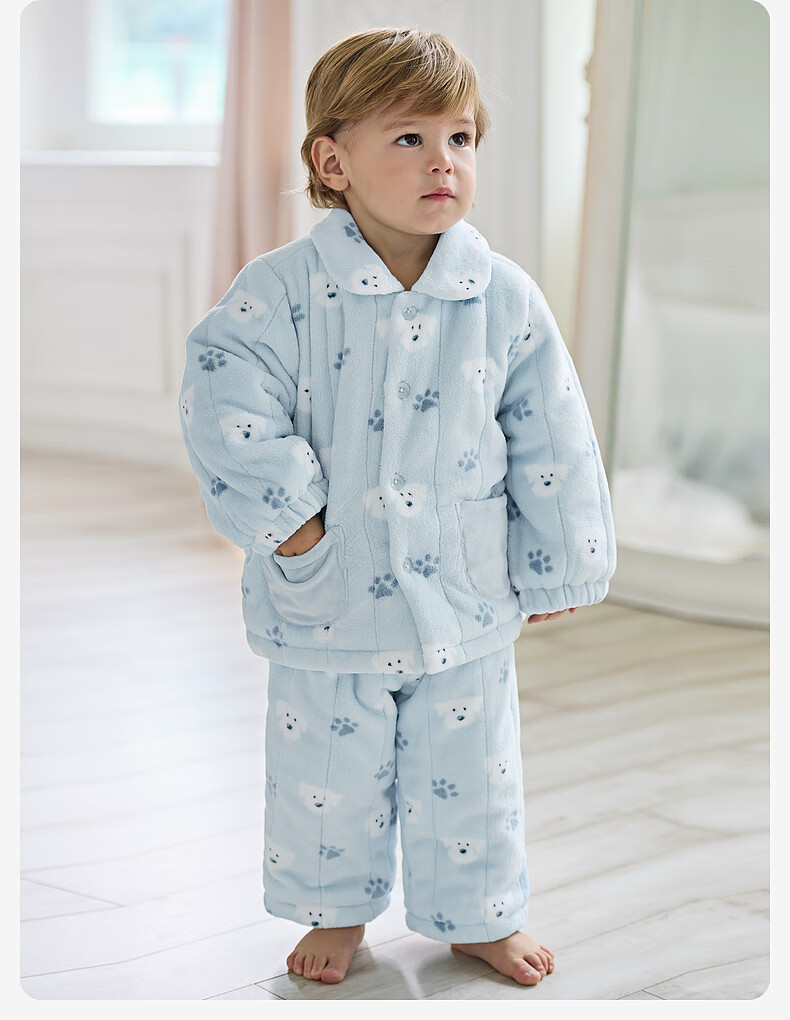 DAVE & BELLA Kids Plush Homewear Set Boys Winter Coral Fleece Pajamas Girls 1
