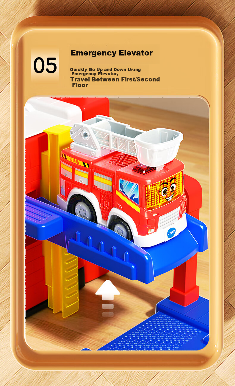 VTech Children's Toy Track Car, Smart City Fire Station Fire Truck 1-2 Baby Boys Girls Birthday Gift 10