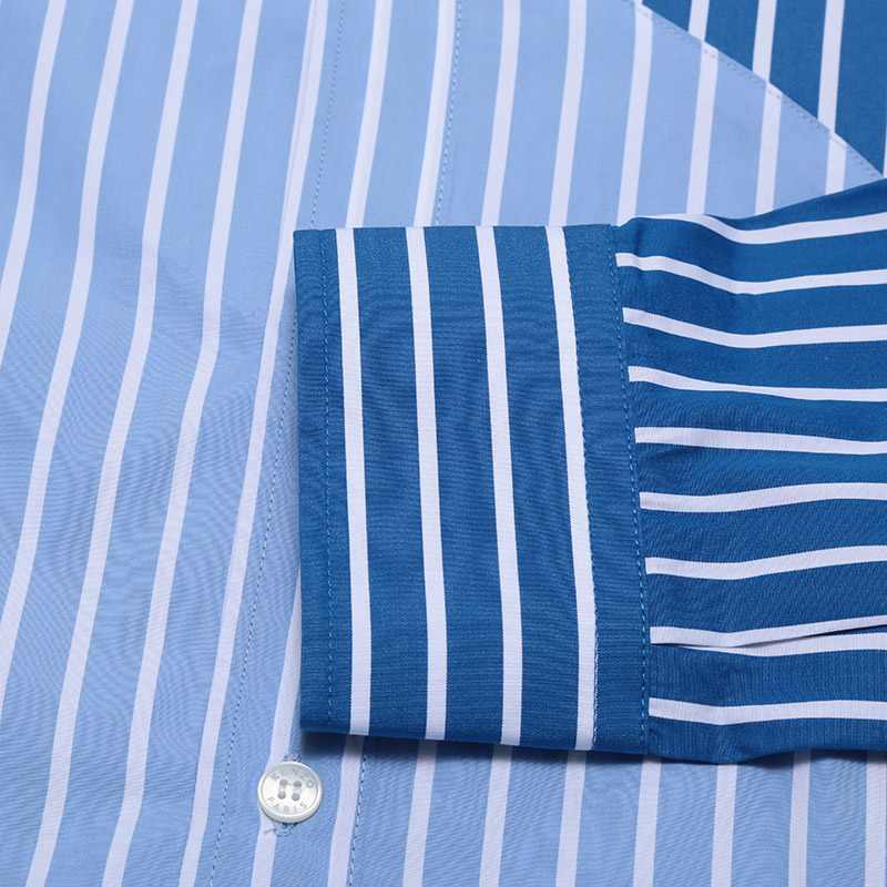 kenzo 高田贤三 19年春夏新品 男士钴蓝色多色条纹棉质长袖衬衫 f95 5