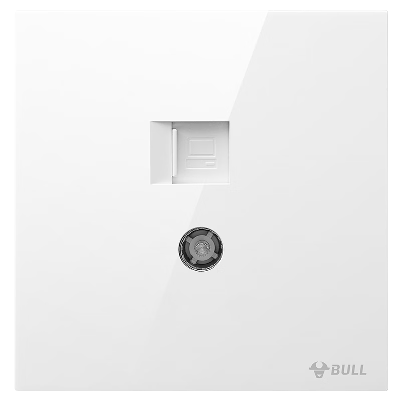 BULL Switch Socket G57 Butterfly Ultra-Thin Two-Position Computer with TV Category 6 Large Panel Socket G57T223 Glossy White
