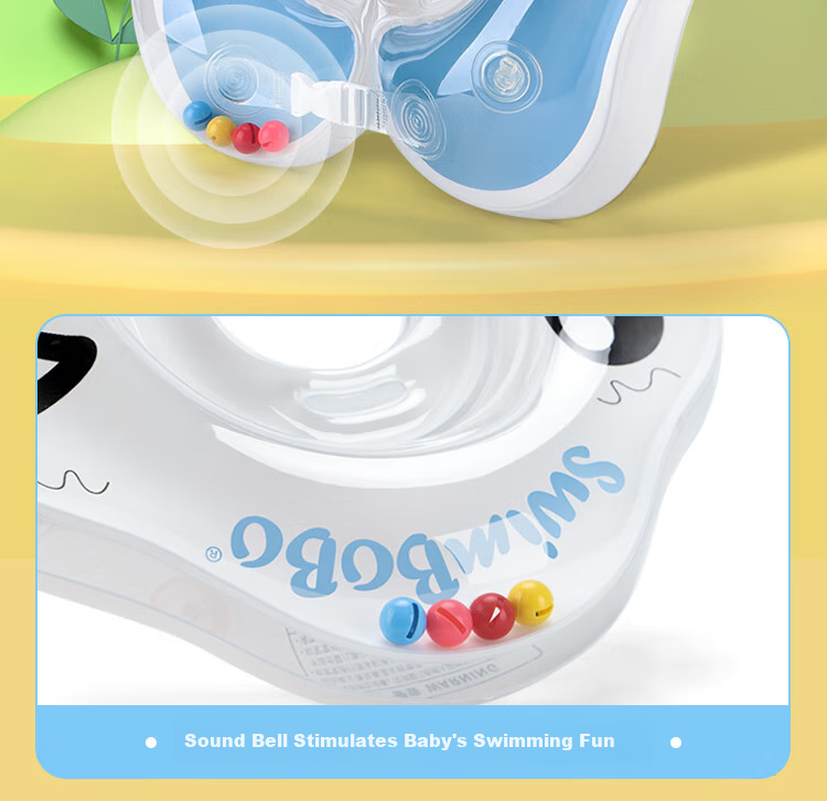 Swimbobo Infant Swim Ring with Double Air Chambers Neck Ring, 0-1 Year Old Newborn Swim Ring, Baby Bath Neck Ring K5012 Pink L 15