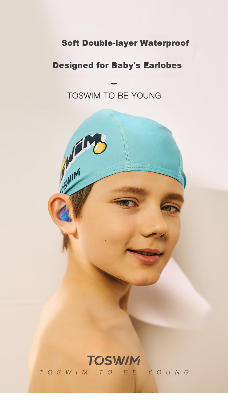 TOSWIM Swimming Earplugs, Comfortable Waterproof Adhesive Ear Protection for Bathing, Essential Anti-Infiltration, Children's Model - Ink Black 4