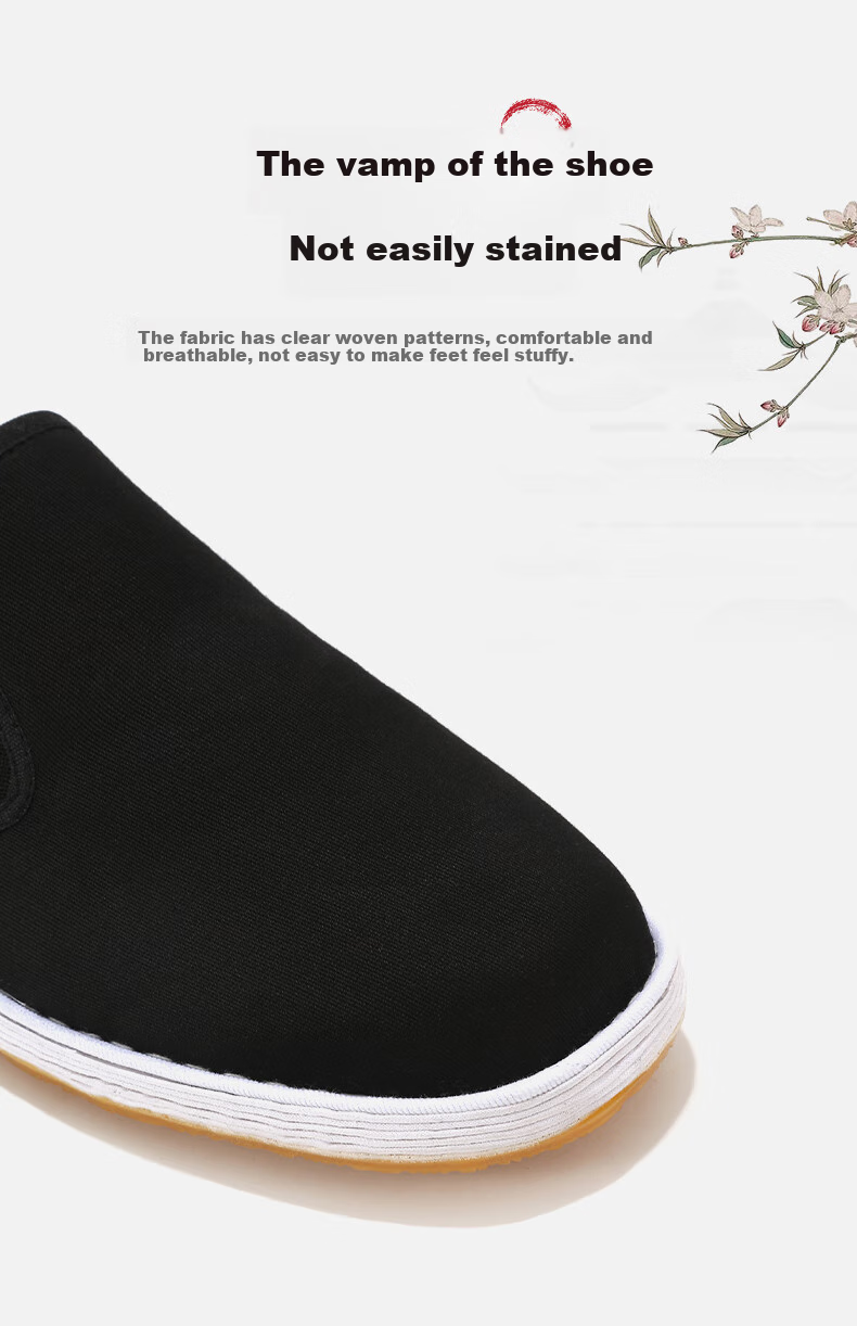 YUZHAOLIN Traditional Beijing Cloth Shoes, Handmade with Thousand-Layer Sole, Slip-On Loafers, Casual Traditional Cloth Shoes for Men Y1S-1003 Size 41 5