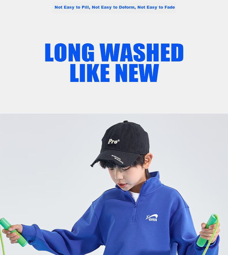 Guirenniao Boys' National Trend Sportswear Set, Youth Two-Piece Outfit, Children's Spring And Autumn Clothing, for Older Kids' Spring Wear 11