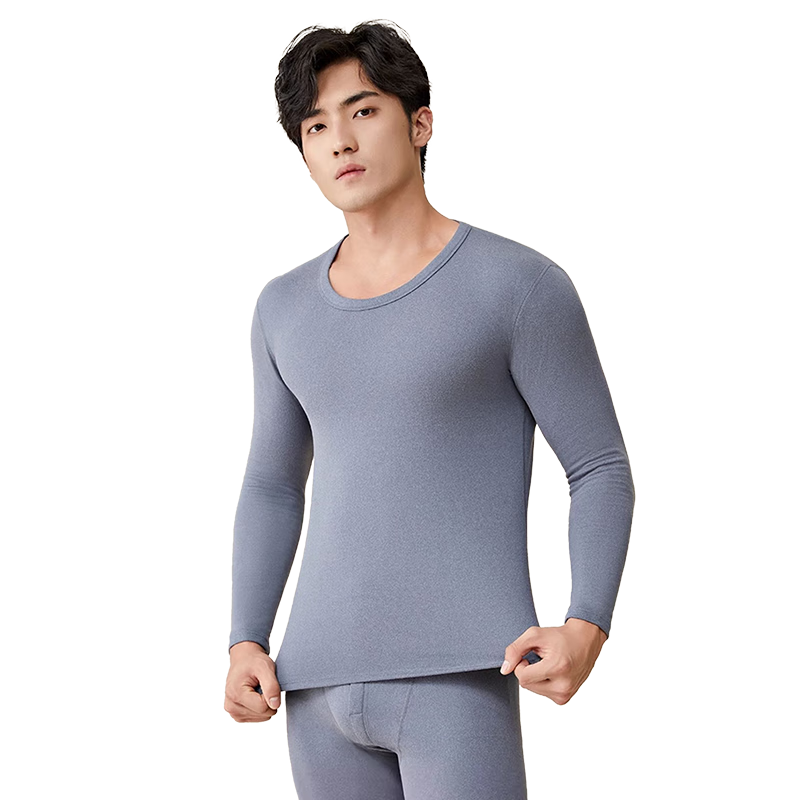 Nanjiren Men's Thermal Underwear Set with Cashmere and Silk, Autumn Shirt and Pants, German Velvet Winter Base Layer, 2XL