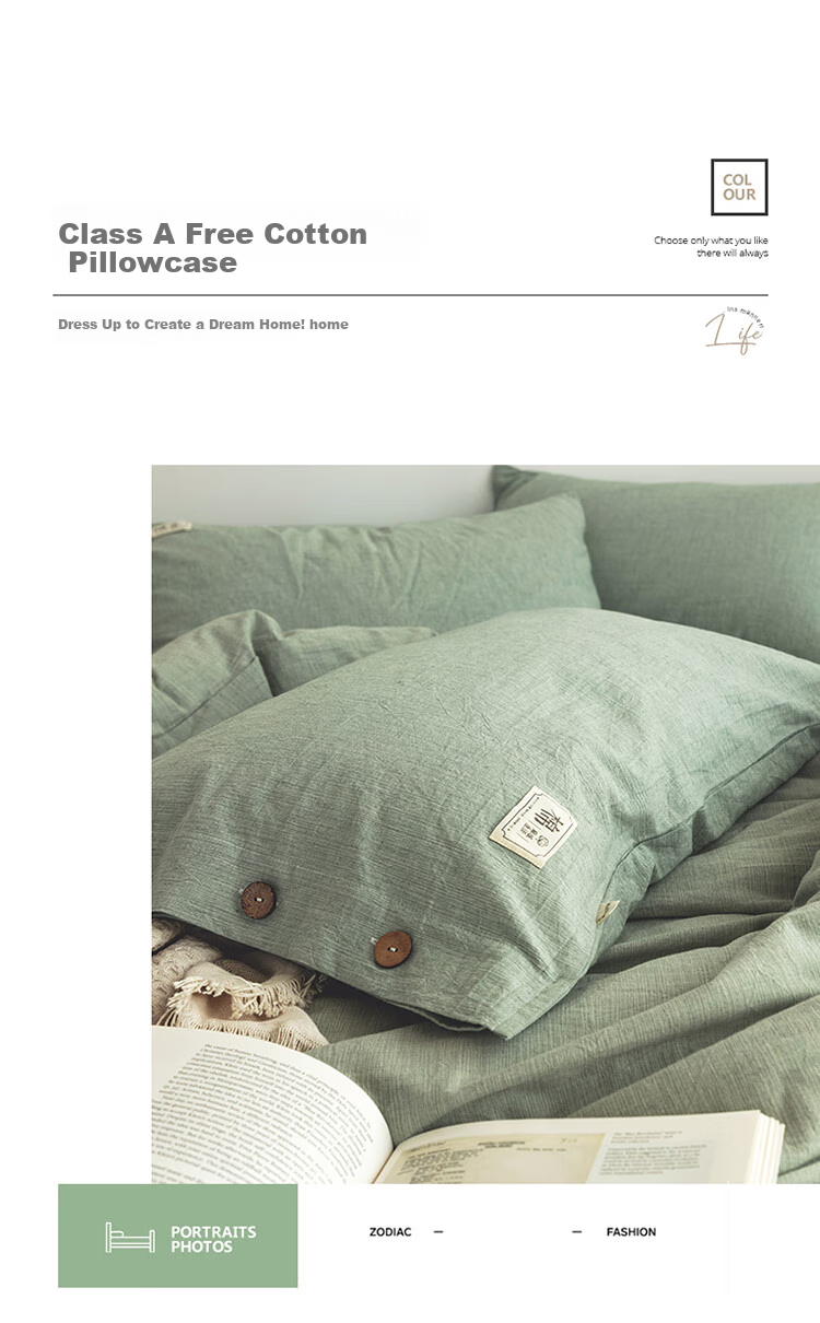 Wuyinliangpin Class A Pure Cotton Pillowcase, 100% Cotton, 48x74cm Pair Set, Deep Sea Blue 1