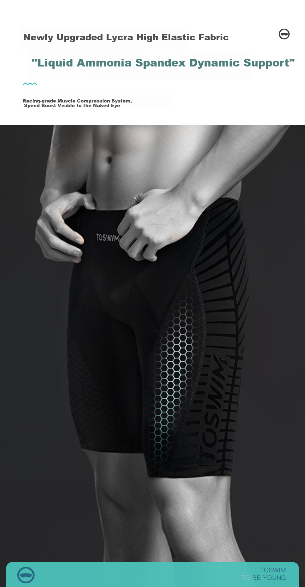 TOSWIM Men's Swim Trunks, Beach Shorts, Loose-Fitting Shorts for Men, Hot Spring Resort Swimming Trunks, Gravity Black Hole L 2