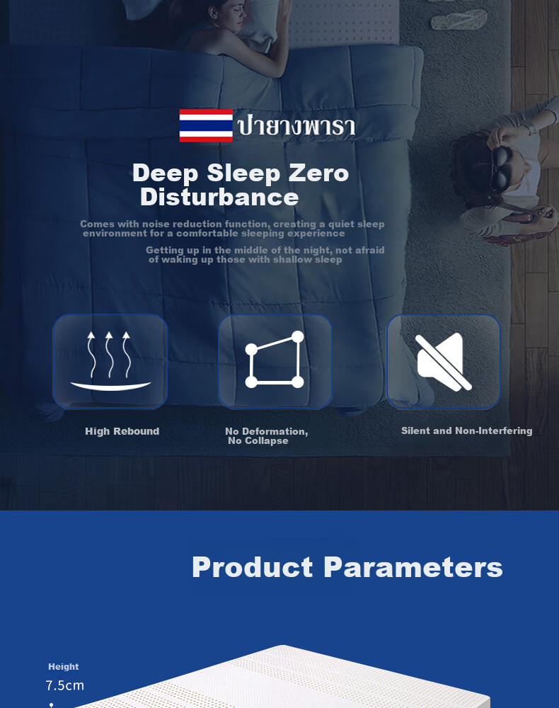 Paratex Direct Import from Source 94% Latex Mattress, Thai Imported Natural Latex Mattress, 1.5x2 Meters 14