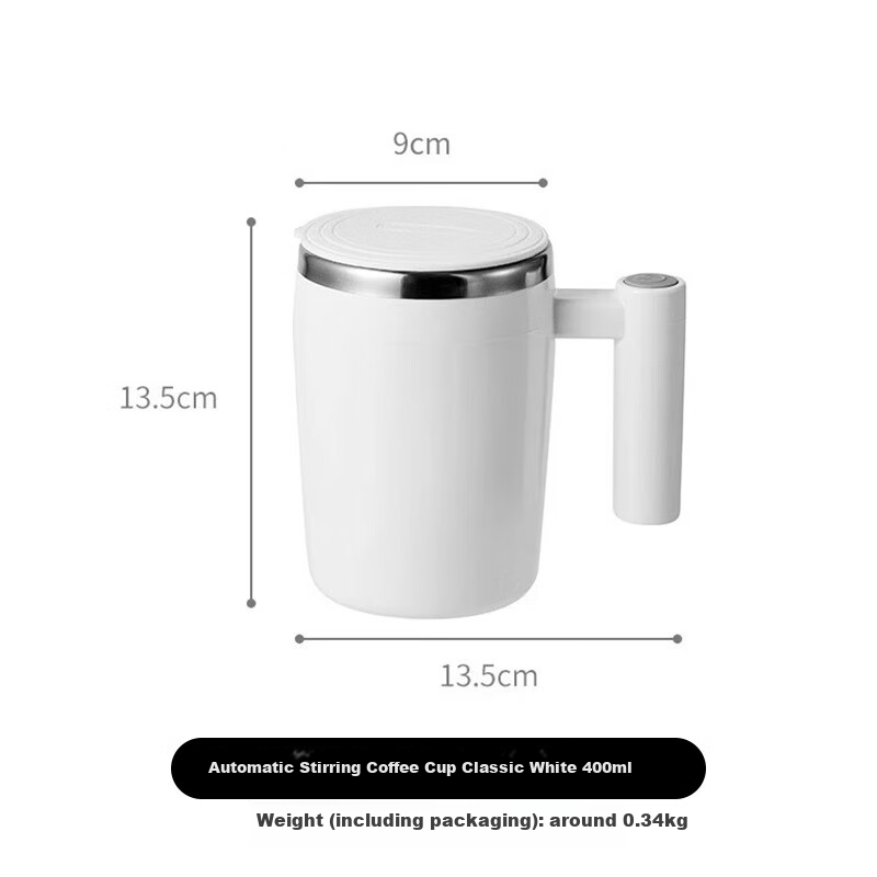 ZARVYRELAXED Automatic Stirring Cup, Rechargeable Rotating Water Bottle, Electric Coffee Mug, Home Office Shaker Cup, Mug, 400ml