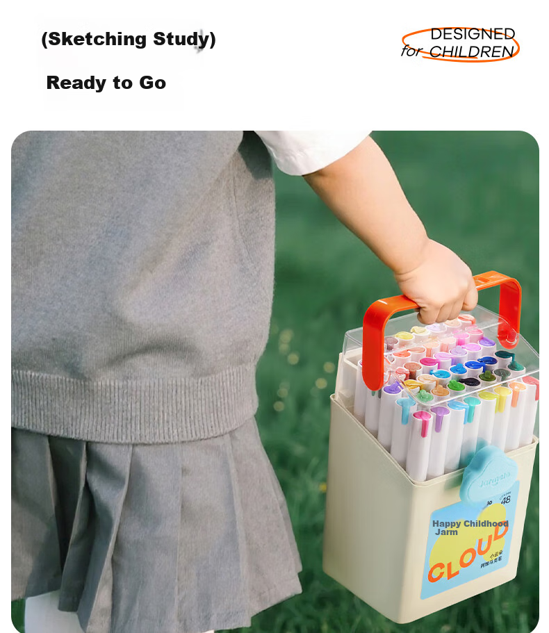 Meiletongnian Xiaoyunduo Direct Liquid Acrylic Markers, 36 Colors, Watercolor Pens, Non-Toxic And Washable, for Children, Kindergarten, Elementary School Students, Colorful Pens, Non-Translucent, Stackable Colors, Drawing Paint Pens, Painting Brushes 9