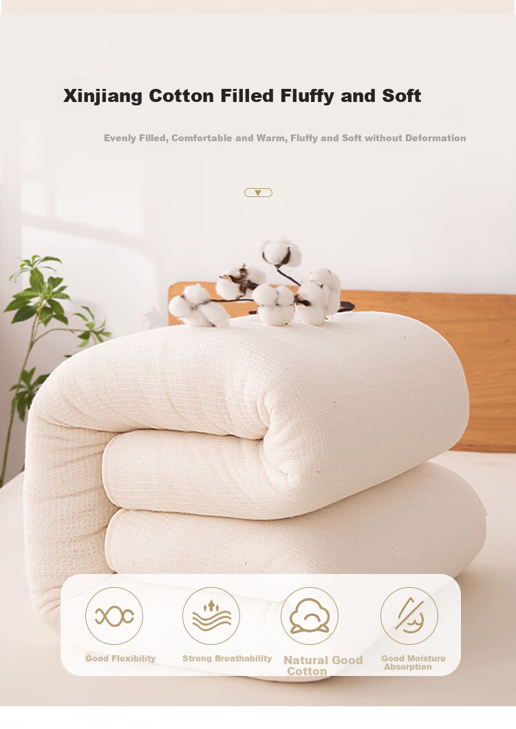 YALU&FREEDOM Antibacterial Cotton Mattress Pad, Bedding Bottom Layer, Single Or Double Soft Mat, Thickened for All Seasons, 200x220cm [6 Jin] 4