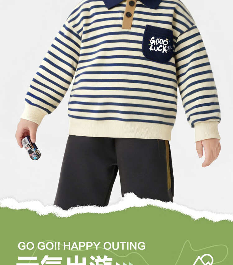 Badibadi Autumn Winter Baby Toddler Children's Sweatshirt Lapel American Style Fake Two-Piece Boys Girls Jacket Royal Blue Good Luck Letters Size 90 1