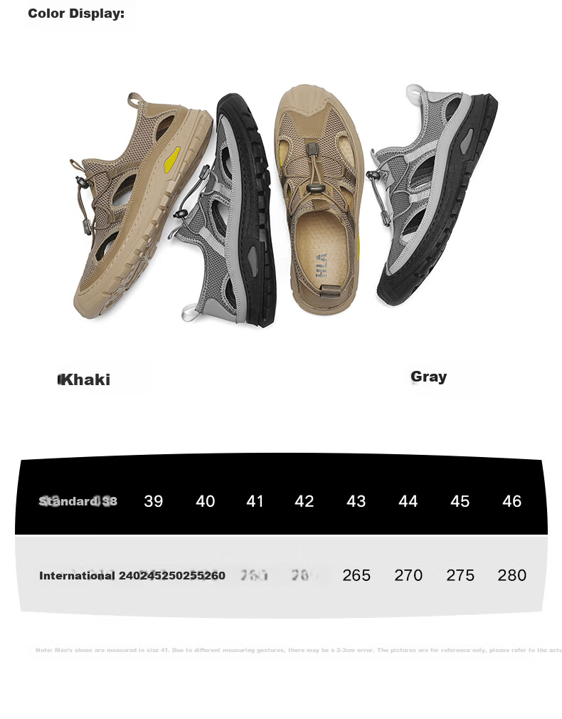 HLA Men's Shoes, Summer Breathable Casual Shoes, Men's Outdoor Shoes, Versatile Sandals, K030 Gray, Size 42 3