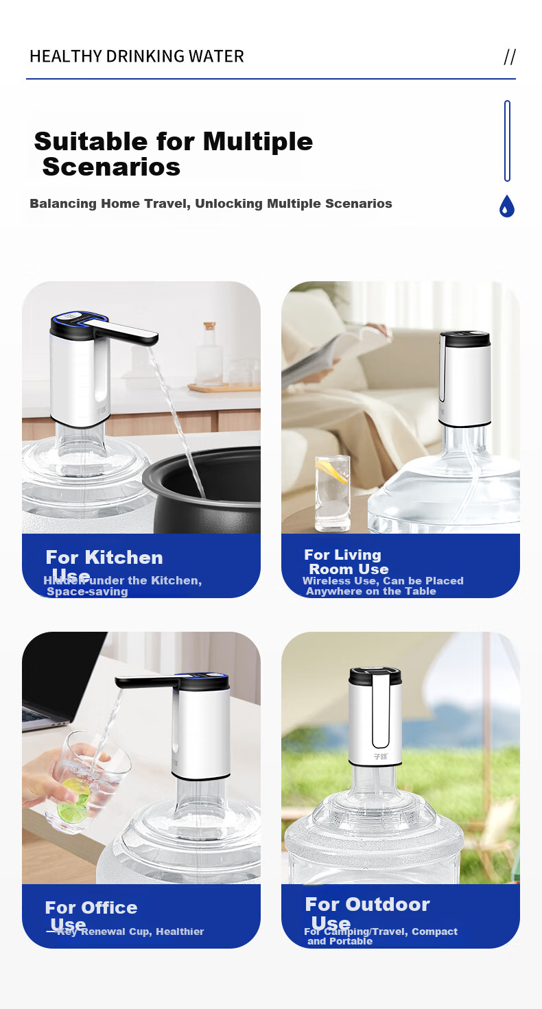 Zilu Electric Water Pump, Automatic Water Dispenser for Bottled Water, Suitable for Large And Small Bottles, with Blue Light And Large Butto 4