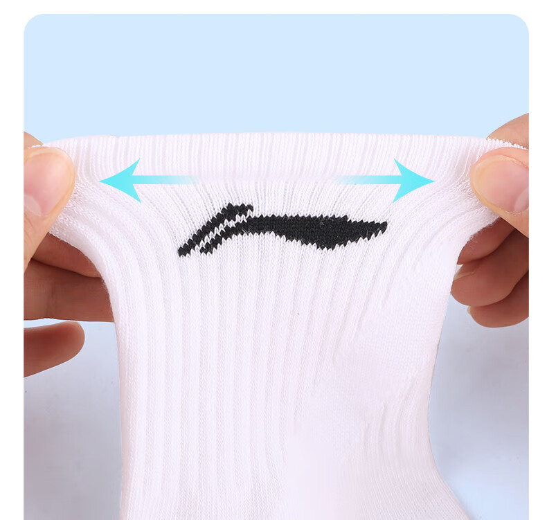 LI-NING Unisex Sports Socks Antibacterial Autumn Winter Running Basketball Badminton Sweat-Absorbing Breathable Mid-Calf Socks 3 Pairs White Gray One Size 4