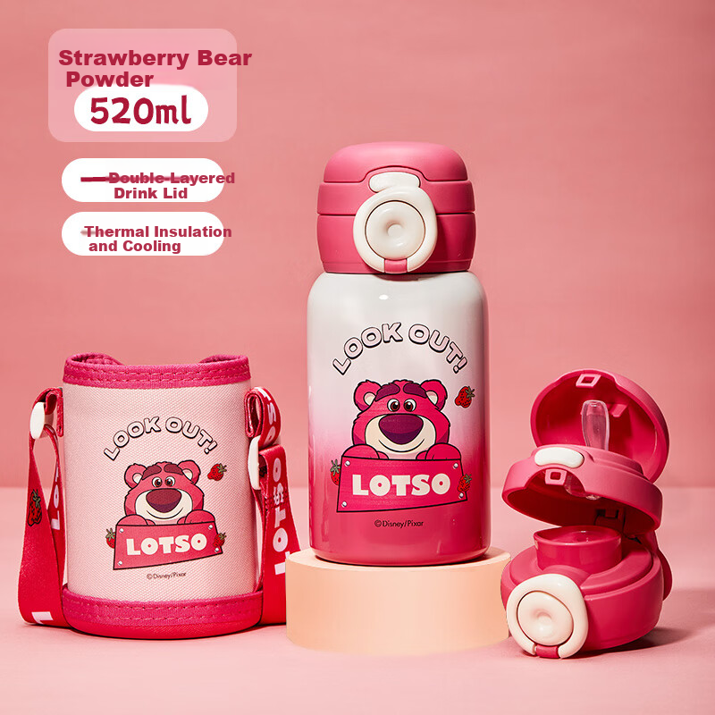 Disney Children's Insulated Cup with Straw, 316 Stainless Steel Large Capacity Water Bottle for Boys And Girls, Portable Specialized Cup for Primary School Students