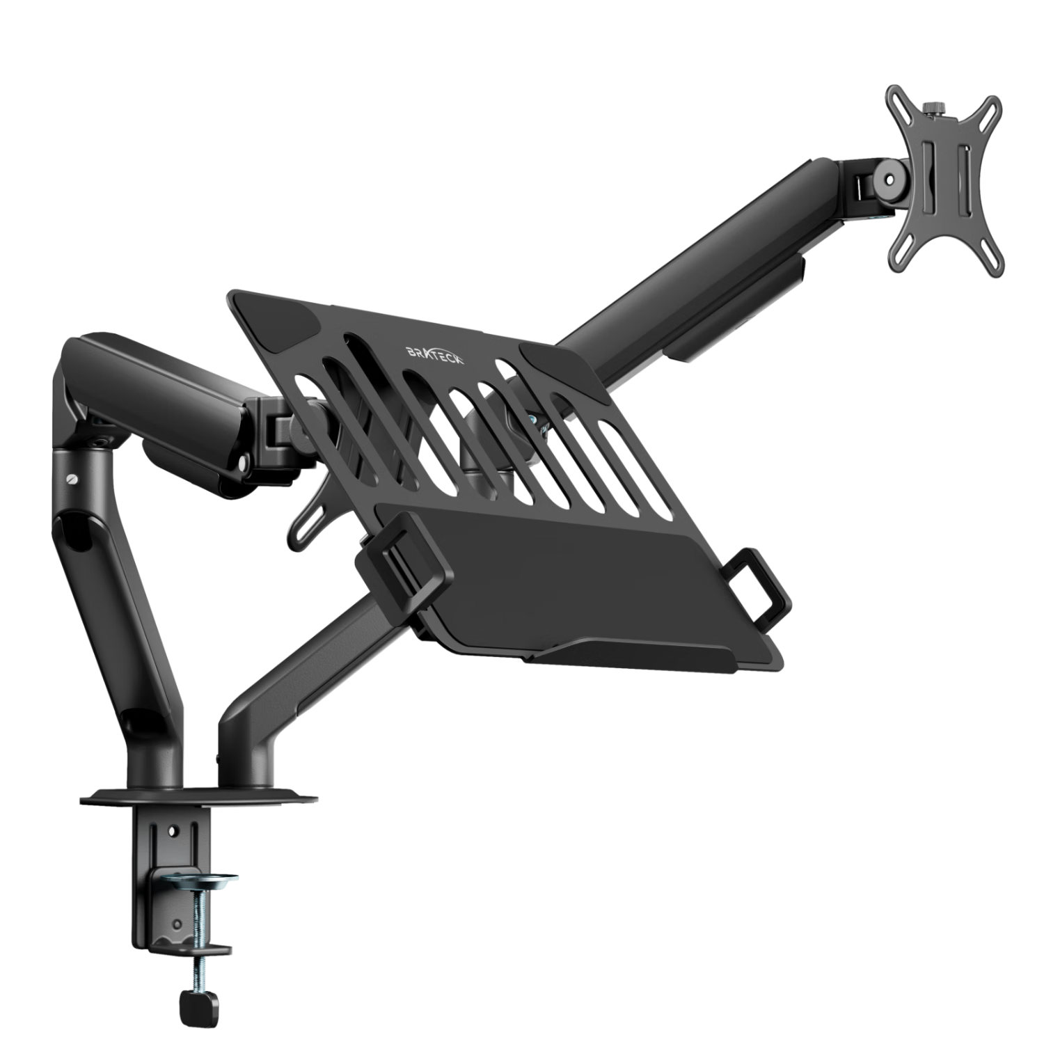 Brateck Beihu Laptop Stand, Multi-Screen Extension for Laptops, Mechanical Arm with Dual Screens, Display Stand E350-2+APE40 Obsidian Black