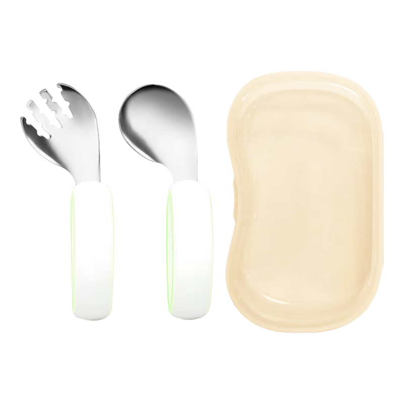 Goole Kids Baby Curved Feeding Spoon 316 Stainless Steel Self-Feeding Spoon for Babies 1-3 Years Old Training Yuanbao Spoon