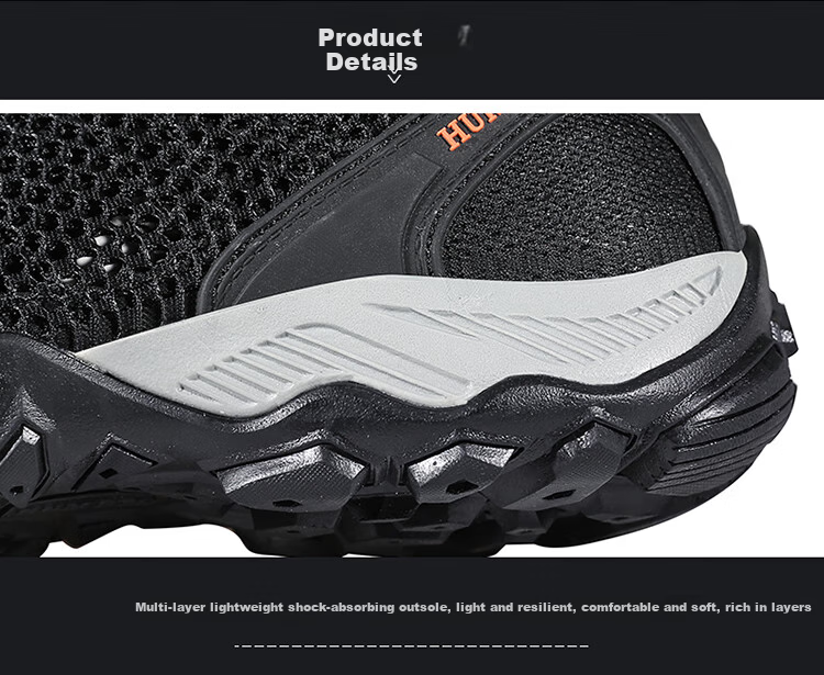 HUMTTO Mesh Hiking Shoes, Non-Slip And Wear-Resistant Men's Outdoor Climbing Shoes, Breathable Casual Men's Shoes, Sand Color, Size 39 13