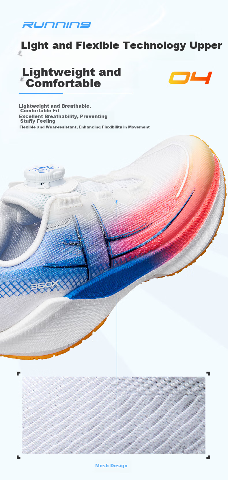 XTEP Children's Shoes, Boys' 360X Youth Physical Test Carbon Plate Running Shoes, Classic White/Beijing Blue, Size 40 5