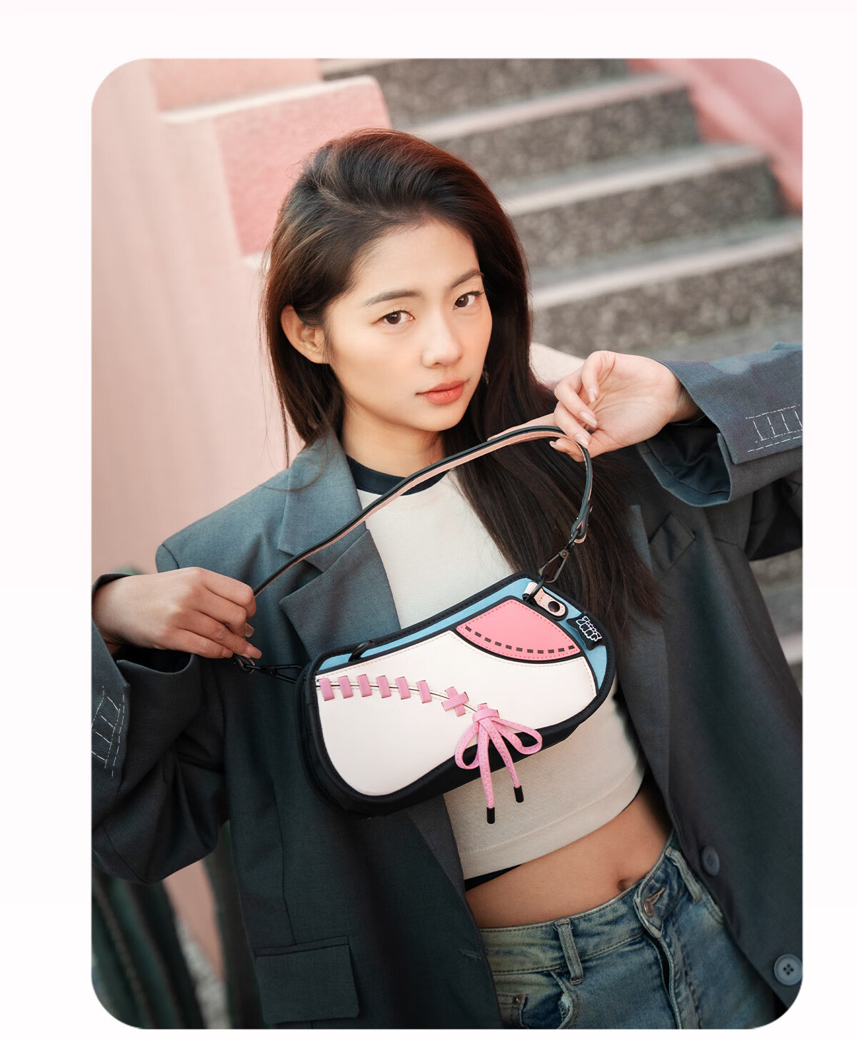 JumpFromPaper Birthday Gift Dune Bag Commuter Underarm Bag Crossbody Bag Women's Bag Shoulder Bag Gift Ice Blue 4