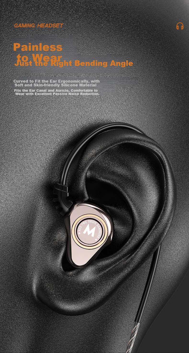 Bkayp Wired Gaming Headphones with Type-C Connector, In-Ear Design for Esports, Suitable for PUBG, Honor of Kings, Gunfight, Computer And Mobile Phone Use, Sleep Mode, Noise Cancellation, Music And Calls Compatible with Apple And Android Devices 7