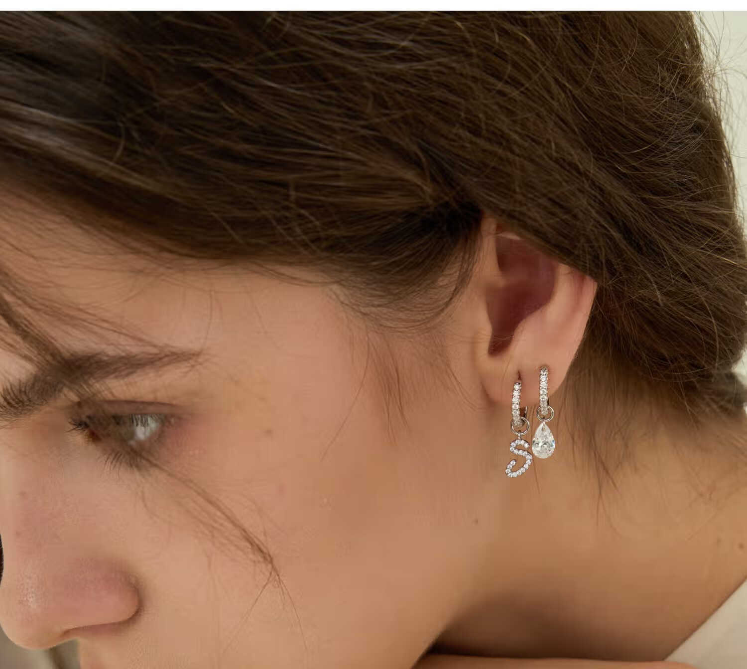 Arsis Silver Art Letter Stud Earrings for Women, Fashionable Versatile Birthday Gift for Girlfriend, Art Letter Stud Earrings (K) 10