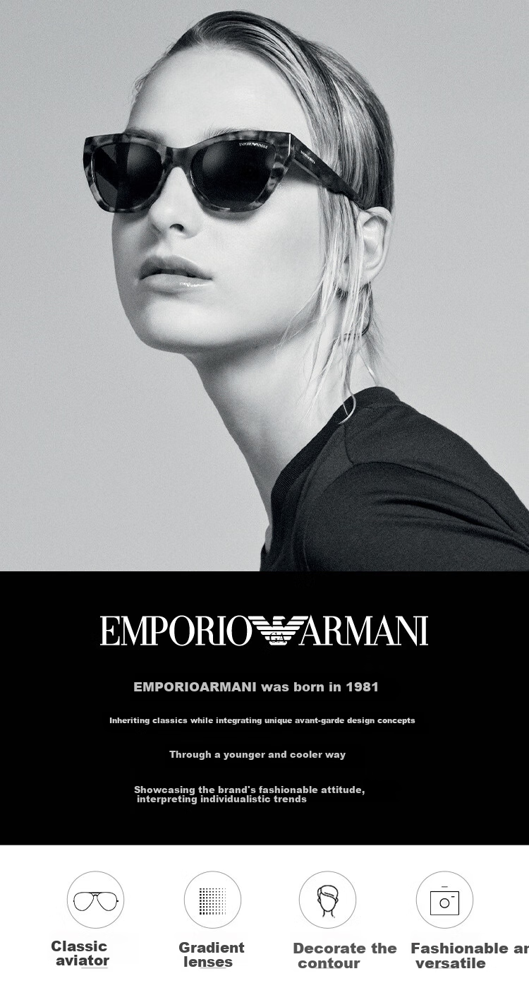 EMPORIO ARMANI Sunglasses for Men And Women, Fashionable Business Casual Commuter Driving Glasses Gift 0EA2129D Official Authentic Product 2