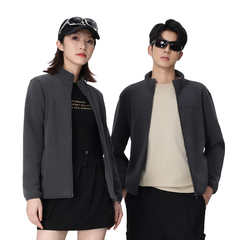 LangSha Unisex Fleece Liner Jacket Windproof Heated Outdoor Fleece Coat