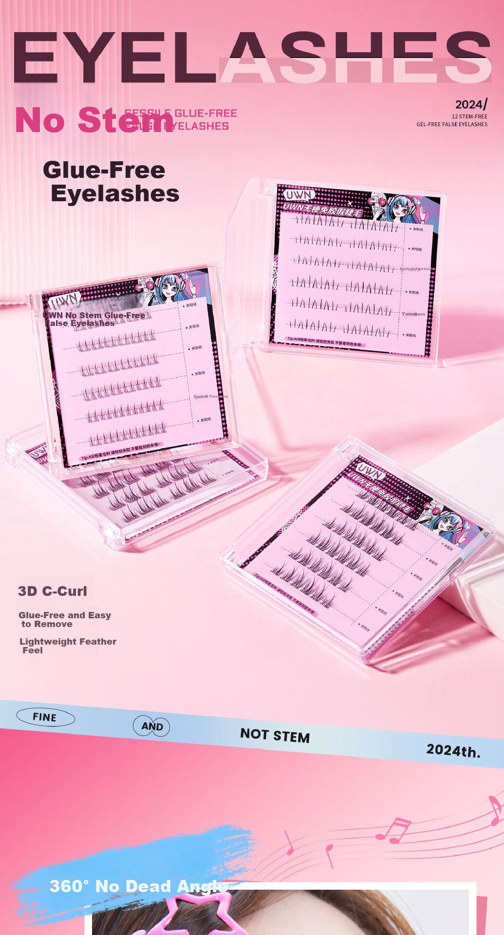 BQI Temperature-Sensitive Self-Adhesive False Eyelashes, Reusable, No Glue Needed, No Makeup Removal Required, Lazy Person's Essential, Bare Face Lash Gift for 618 1