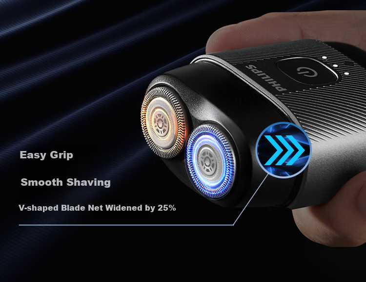 PHILIPS [Mid-Autumn Festival Gift Box] New Self-Operated Men's Electric Shaver, Pebble Portable Model, 0.0 Micron Close Shave, Golden Ratio, Extreme Black, Birthday Gift for Me 7