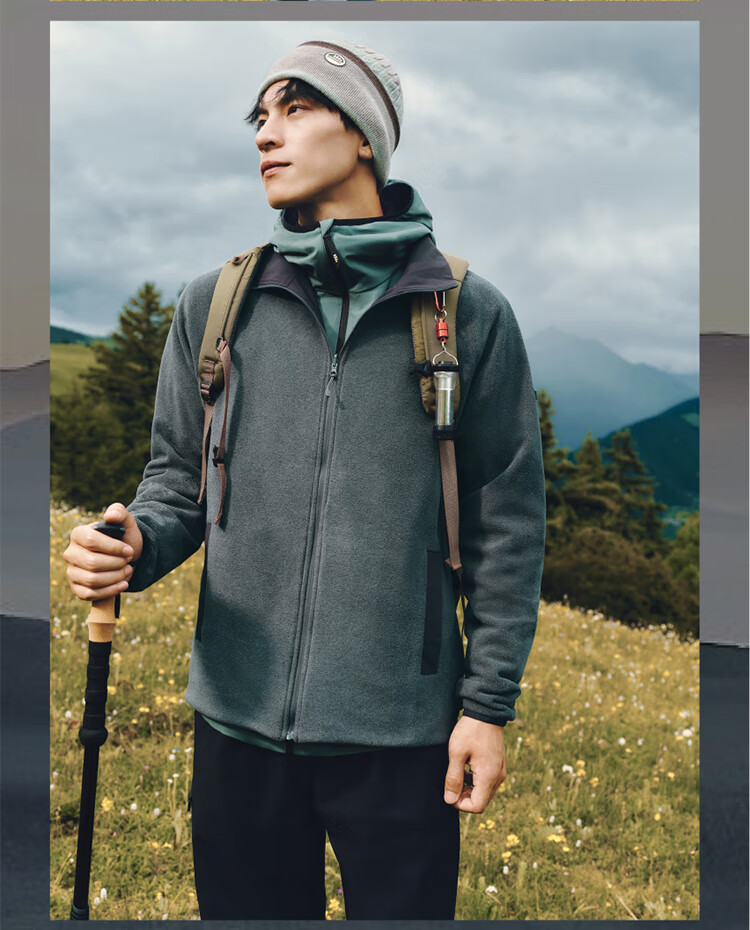 Beneunder Men's Reversible Fleece Jacket Executive Softshell Shell Inner PM129 Gray M 2