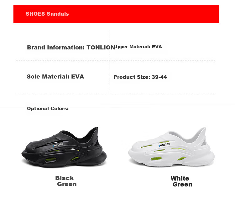 TonLion Men's Sandals, Summer 2026 Breathable Hole Shoes, Men's Outdoor Sports Beach Sandals And Slippers 4