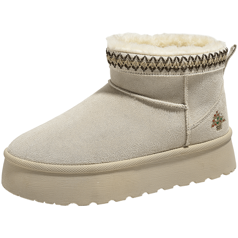 Renben Snow Boots Winter New Plush Women's Cotton Shoes Thickened Northeast Cold-Resistant Short Boots Satuo Size 37