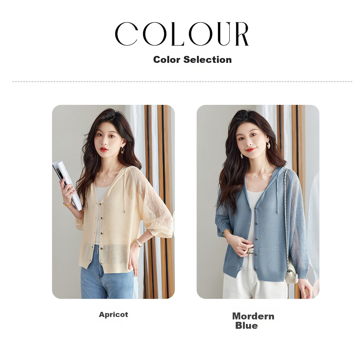 YUZHAOLIN Fashion Ice Silk Knit Cardigan for Women, Thin Outer Layer Short Loose-Fitting Shawl Y52D023 10