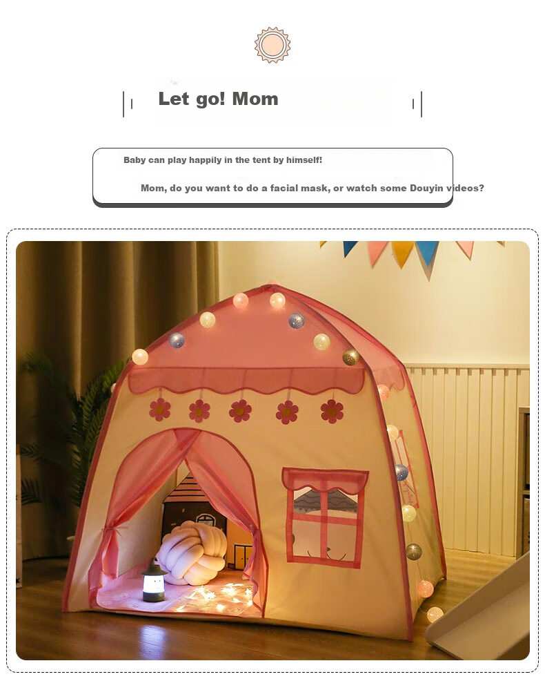 Little Dove Children's Tent Indoor Playhouse/home Princess Castle Toy for Girls, Pink Castle (Mat Not Included) 6