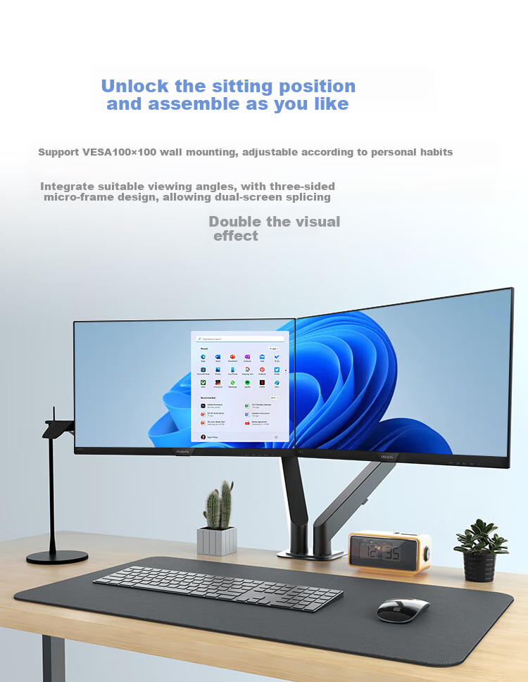 Philips 23.8-inch 2K IPS 120Hz Overclocking HDR Low Blue Light Flicker-Free HDMI 2.0 + DP 1.4 Energy-Saving Office Monitor 24E2N1500 8