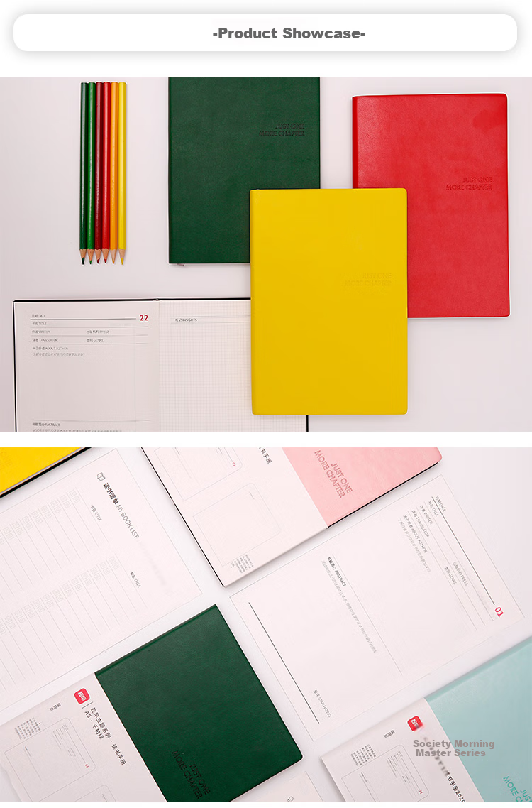 Chenzao Reading Handbook A5 Quote Reflection Notebook 256 Pages Can Record 50 Books 5 Colors Available - Meilade Brow 3