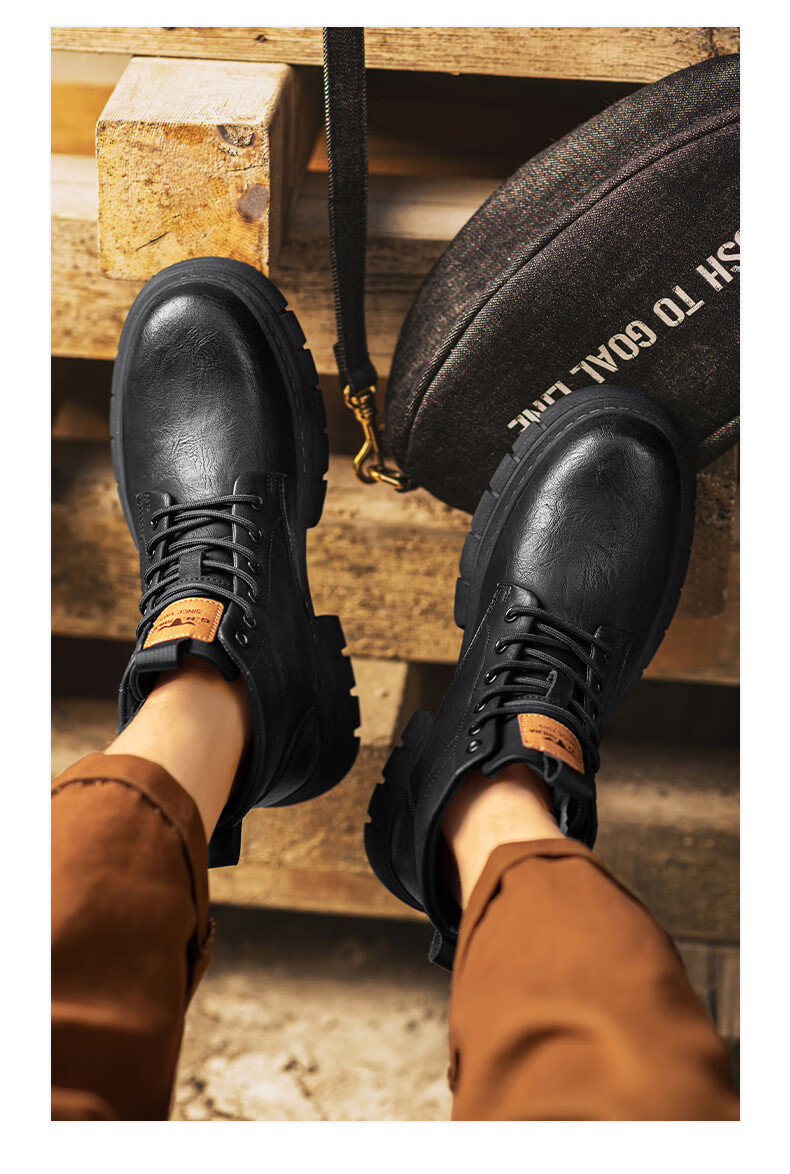 Bull Family Men's Shoes Spring Autumn New British Style Martin Boots Fashion Trendy Men's Work Boots Versatile Durable Shoes 15