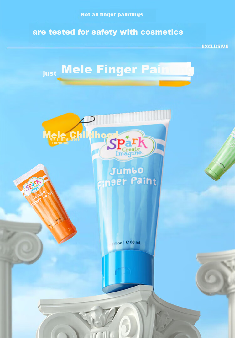 Meiletongnian Finger Paint for Ages 1-4, Washable Finger Painting Toy for Toddlers And Children, Doodle And Drawing Set, Birthday Gift 2