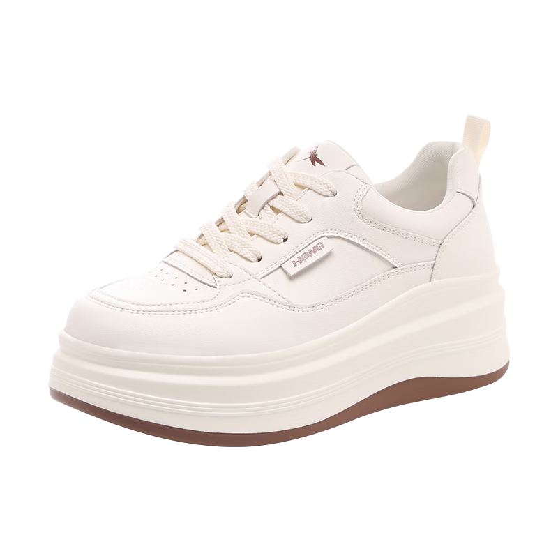 Red Dragonfly Women's Low-top Breathable White Sneakers Lightweight Durable Casual Shoes EXB350261 Beige Brown Size 35