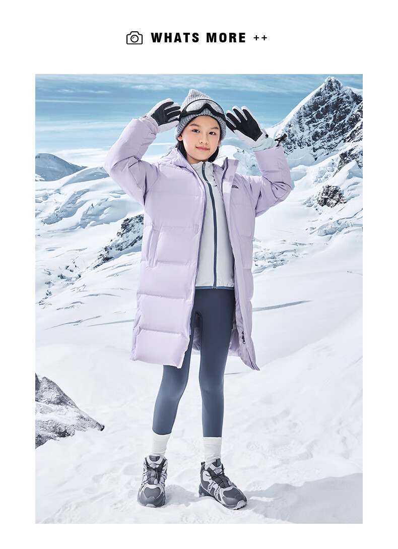 ERKE Kids Boys and Girls Warm Winter Windproof Long Down Jacket Black 130 11